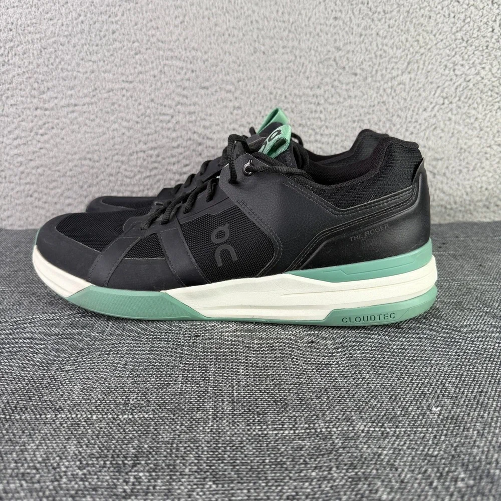 On‎ Running The Roger Clubhouse Mens 13 Black Green Tennis Shoes Sneakers